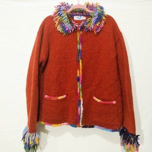 Hand Knitted Art to Wear Sweater Cardigan -114